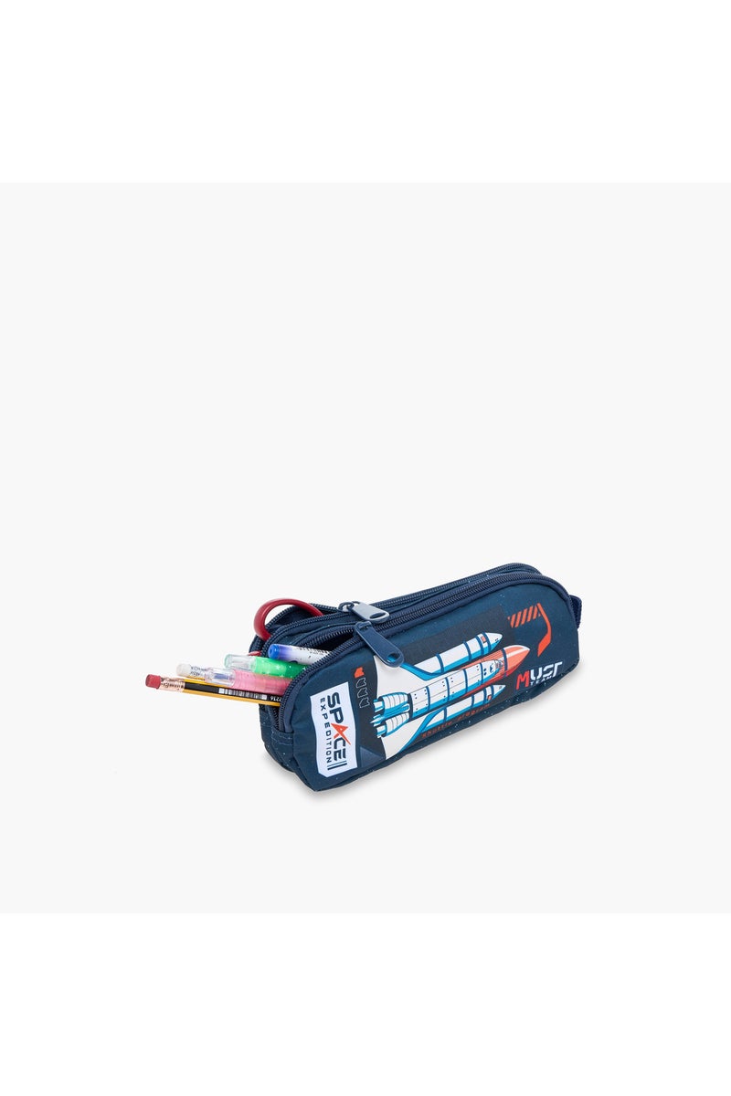 Must Space Rocket Print Pencil Pouch with Zip Closure - Image 5